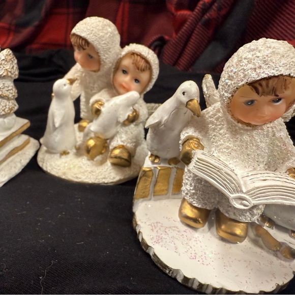 K’s Collection Penguins and Snow Children Figures White Gold Holiday Decor Set - Picture 2 of 10